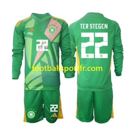 Tenue Allemagne Ter Stegen 22 Gardien Enfant Troisieme 2024-2025 Maillot de Foot ML